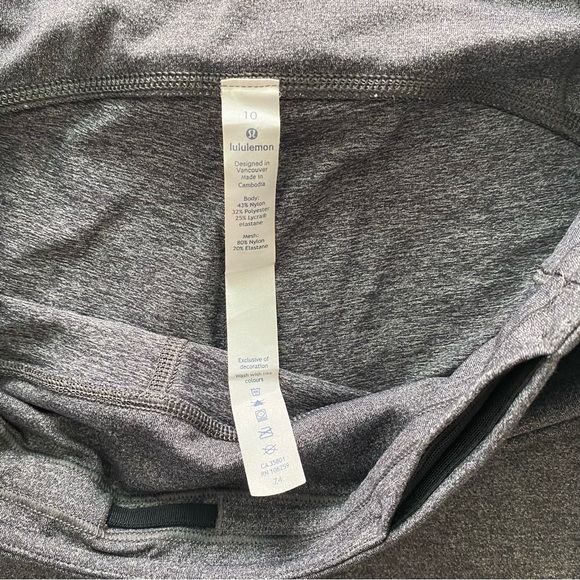 Lululemon Speed Up Crop 21” W6AK6S Size 10 Heathered Black Full On Luxtreme - Picture 8 of 10